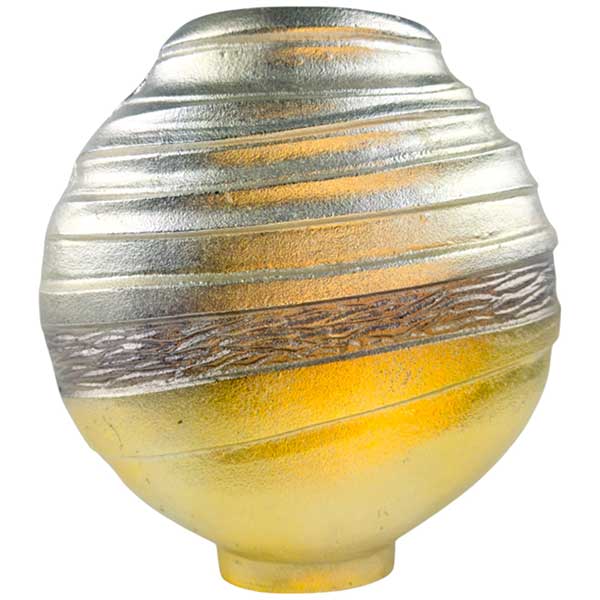 Handmade Gold Finished Cast Aluminium Hazel Vase  Statement Decor NEW