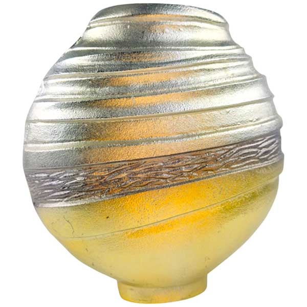 Handmade Gold Finished Cast Aluminium Hazel Vase  Statement Decor NEW