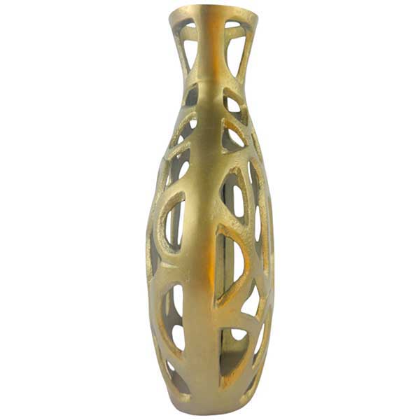 Handmade Milo Mesh Vase  Cast Aluminium Decor  Unique Silver And Gold Finishes NEW