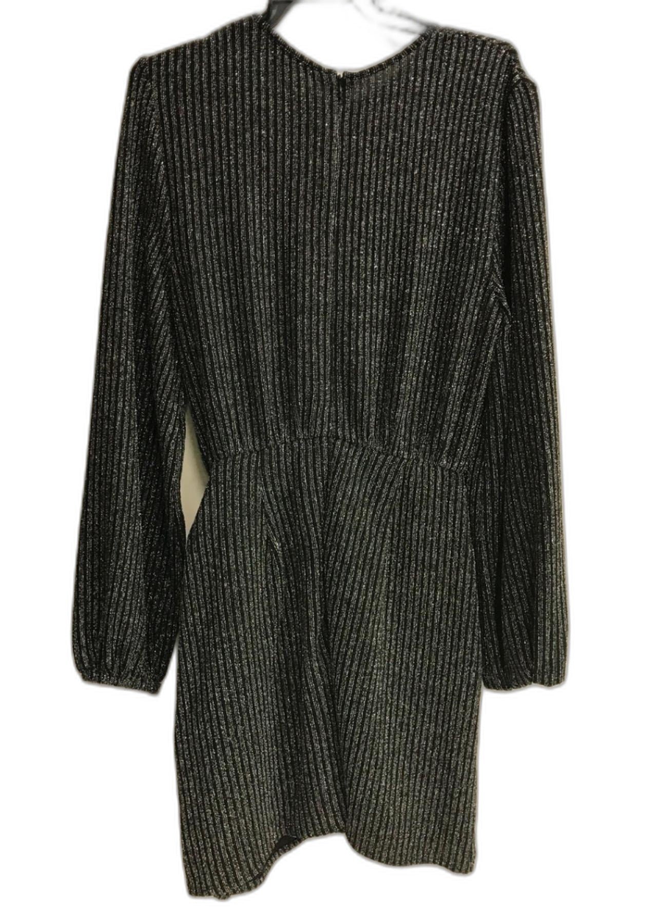 Fifth Label Black/Grey Sparkly Dynasty Ls Tie Dress Ladies Size 8/S NEW
