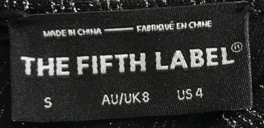 Fifth Label Black/Grey Sparkly Dynasty Ls Tie Dress Ladies Size 8/S NEW