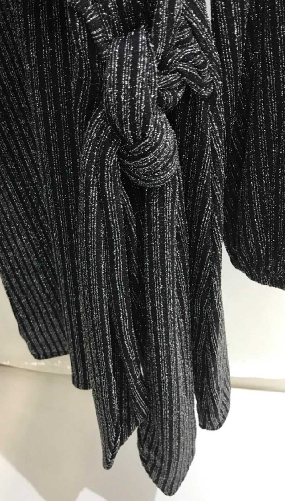 Fifth Label Black/Grey Sparkly Dynasty Ls Tie Dress Ladies Size 8/S NEW