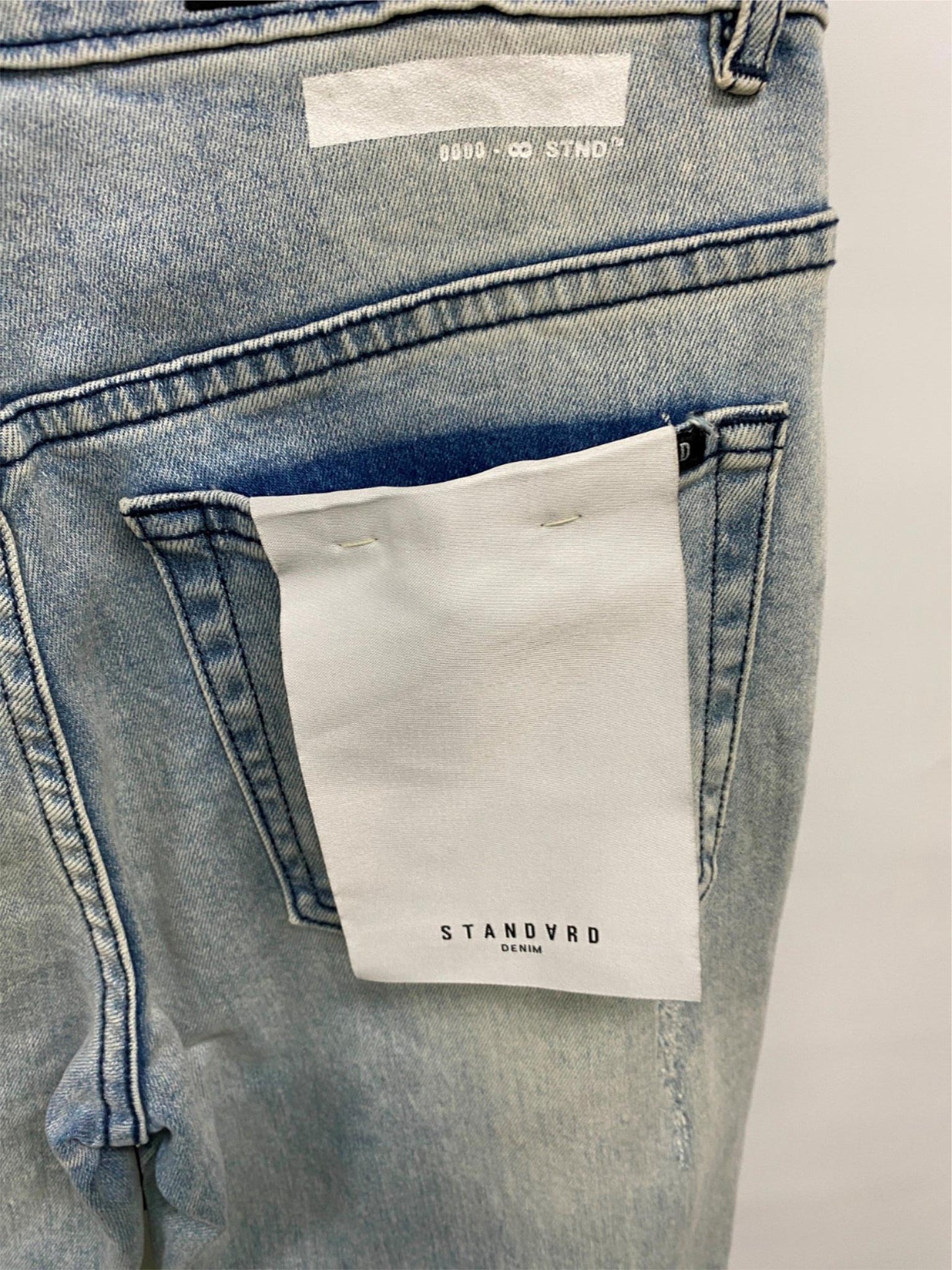 Standard Blue Cuffed Biker Skinny Jeans Mens Size 28 NEW