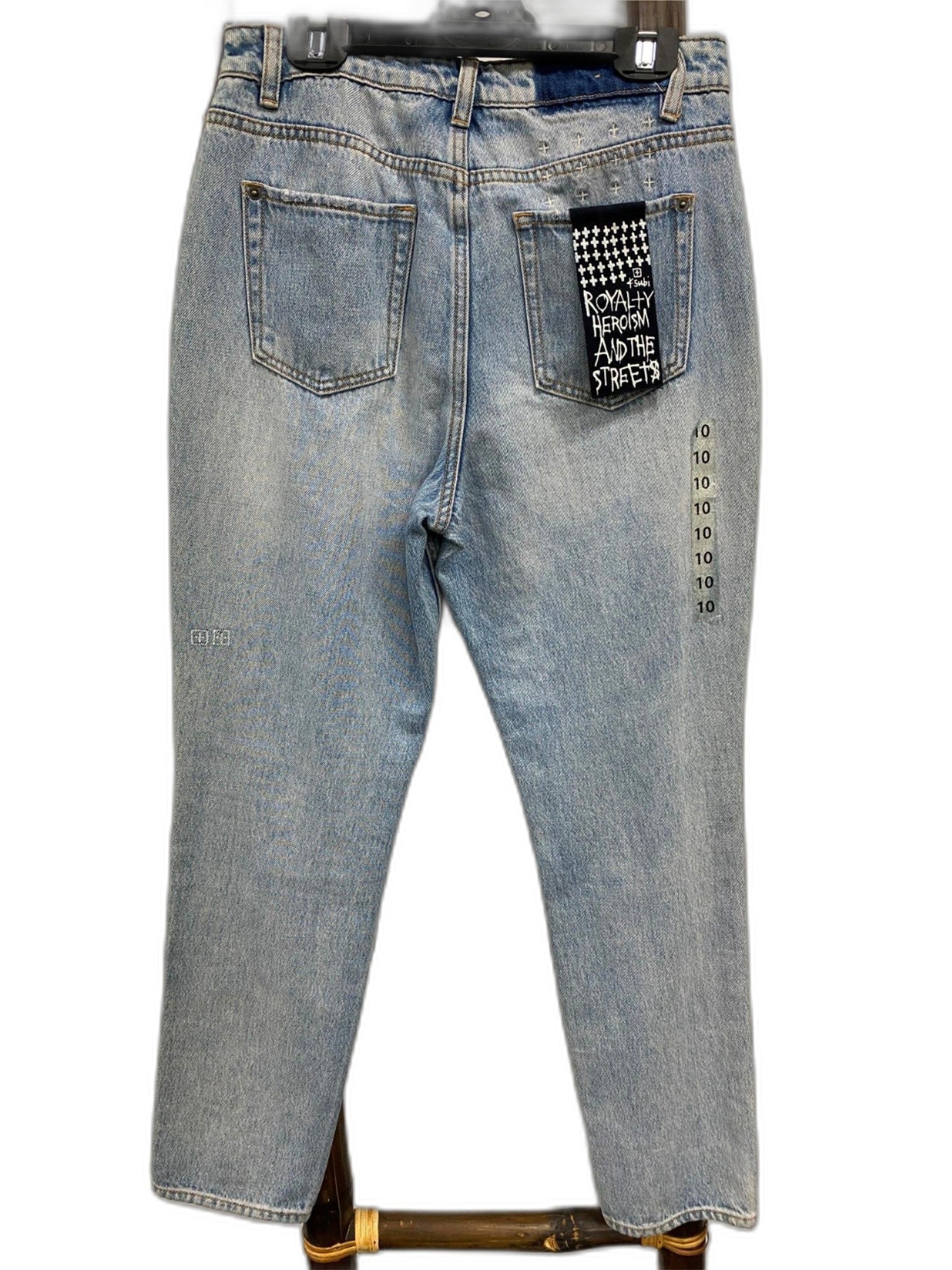 Ksubi Cotton Washed Blue Ripped Denim Jeans Mens Size 28 NEW