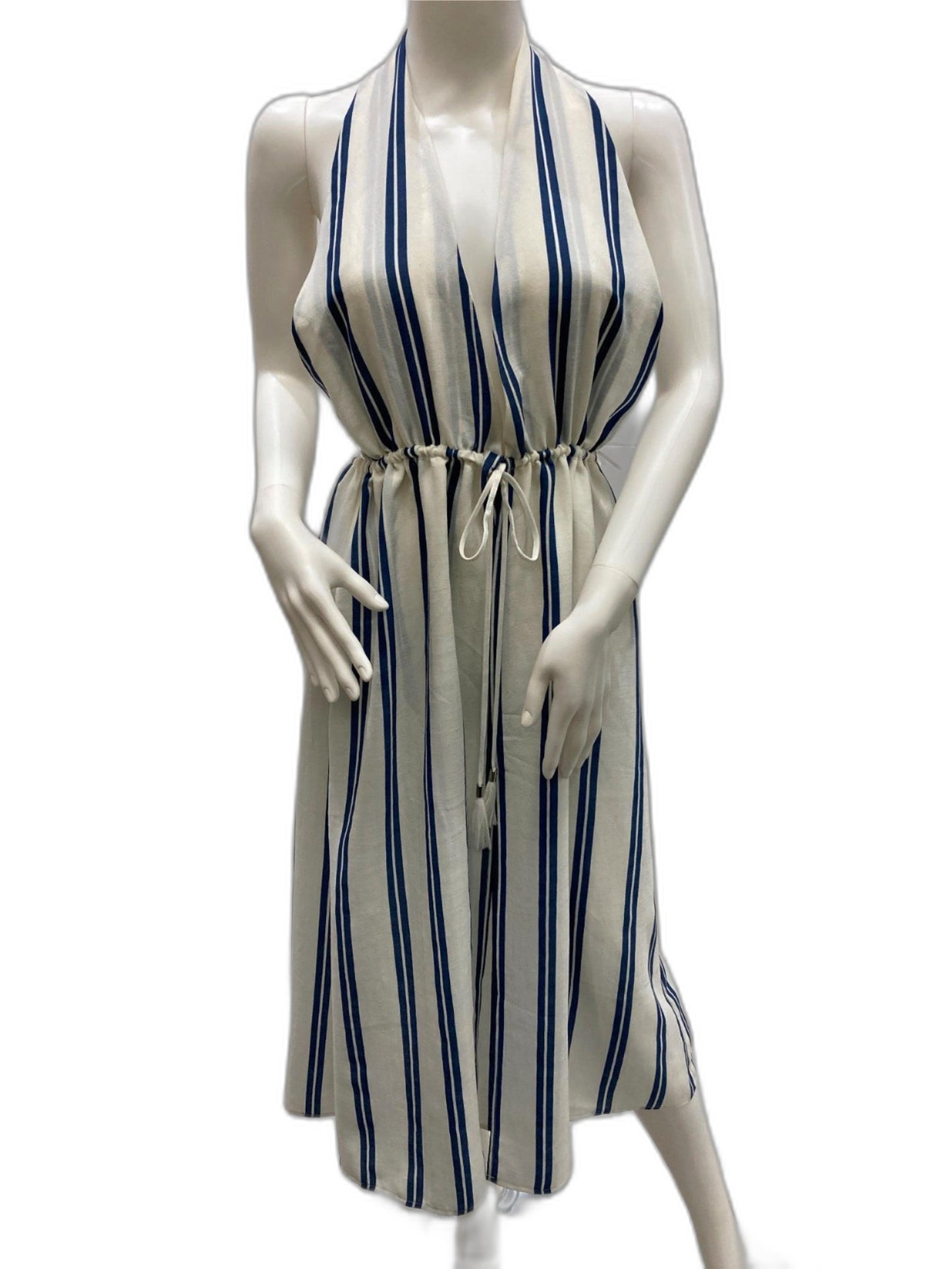 Glassons Swim Open Back Halterneck Midi Dress White Ladies Sz M NEW