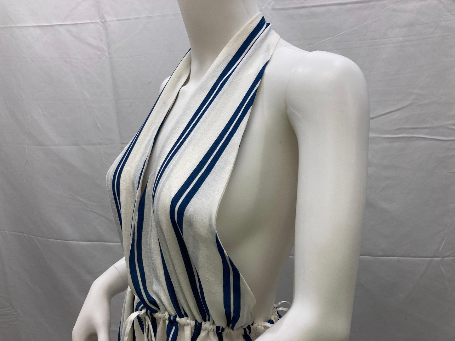 Glassons Swim Open Back Halterneck Midi Dress White Ladies Sz M NEW