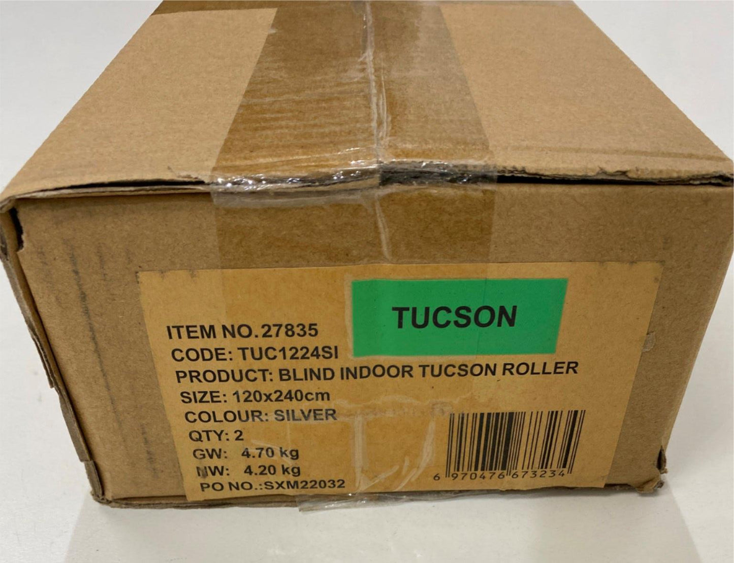 Markisol 2 Pack Tucson Blockout Roller Blind Silver 120 X 240Cm NEW