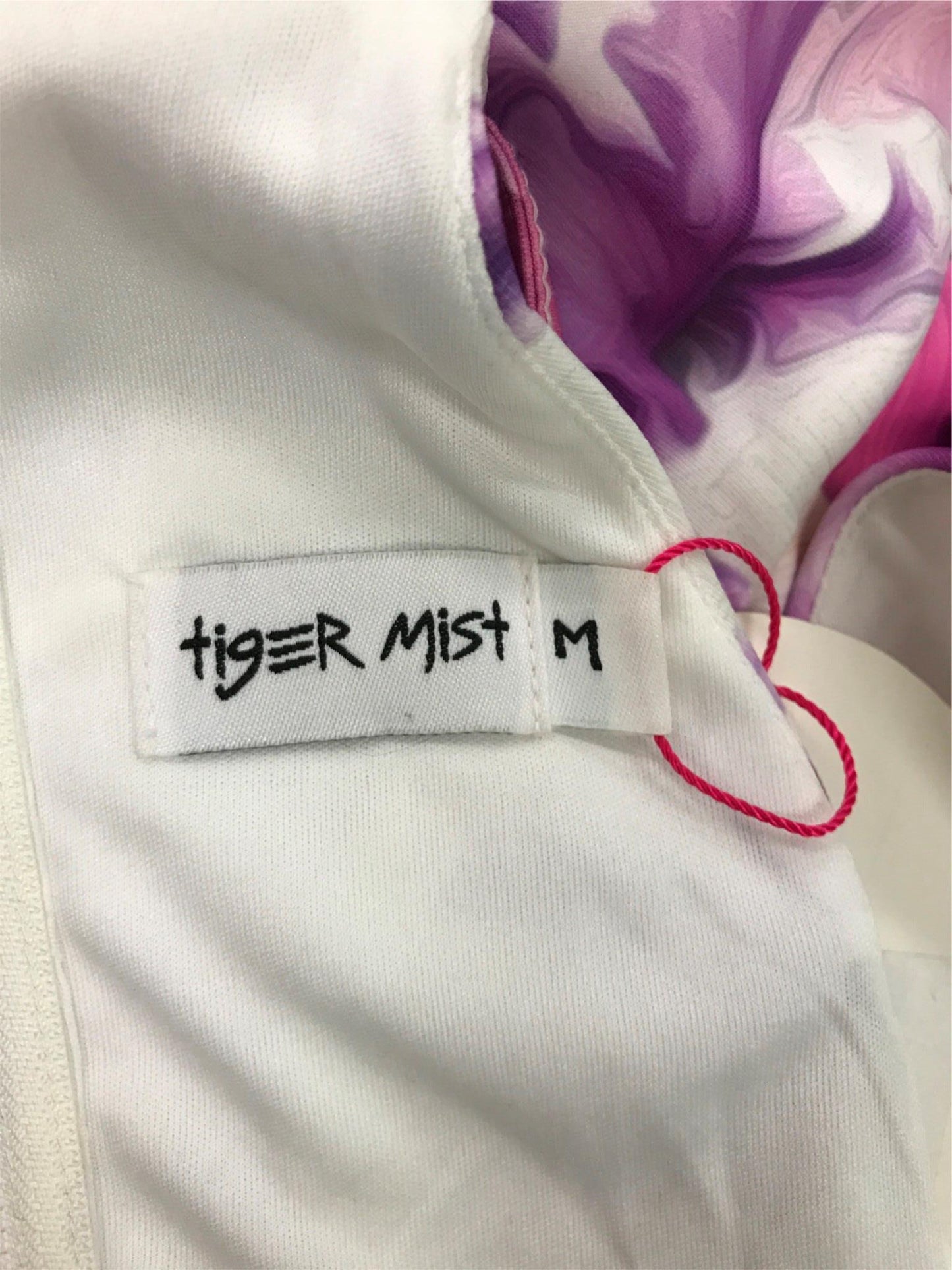 Tiger Mist Purple & White Midi Dress Zip Back Ladies Size M NEW