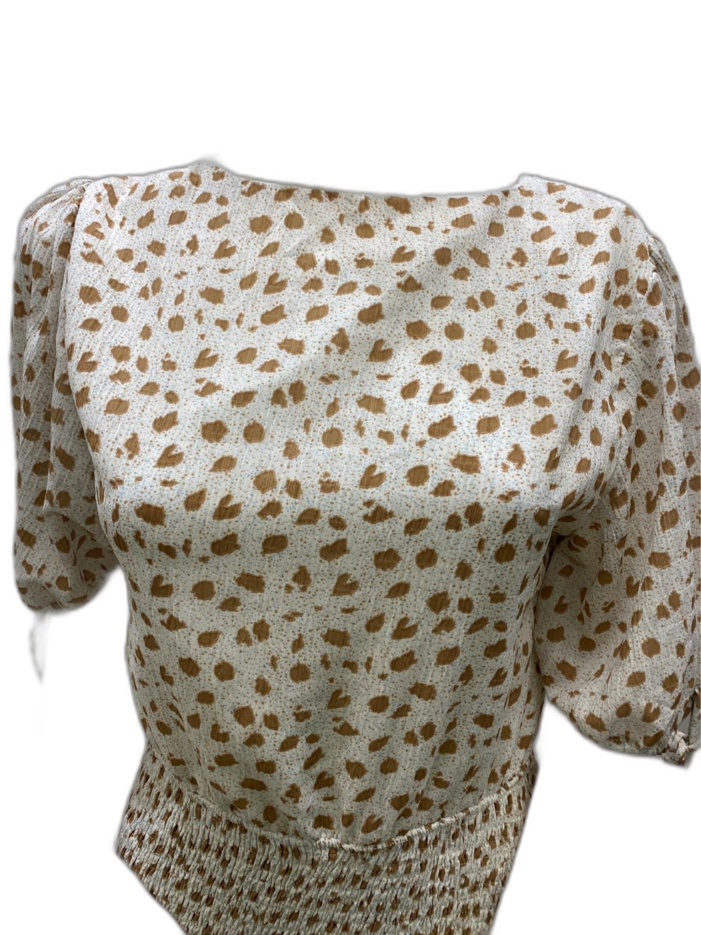 Saints Secrets Brown Dots White Mini Slip Dress Ladies Size 12 NEW