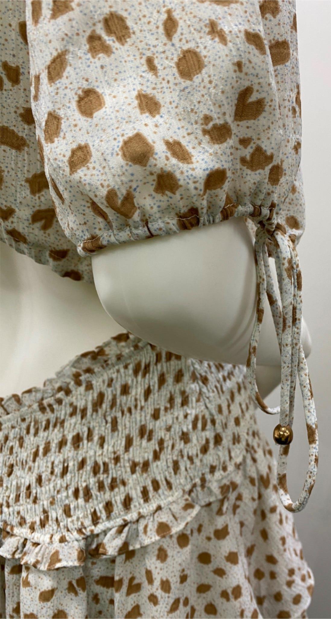 Saints Secrets Brown Dots White Mini Slip Dress Ladies Size 12 NEW