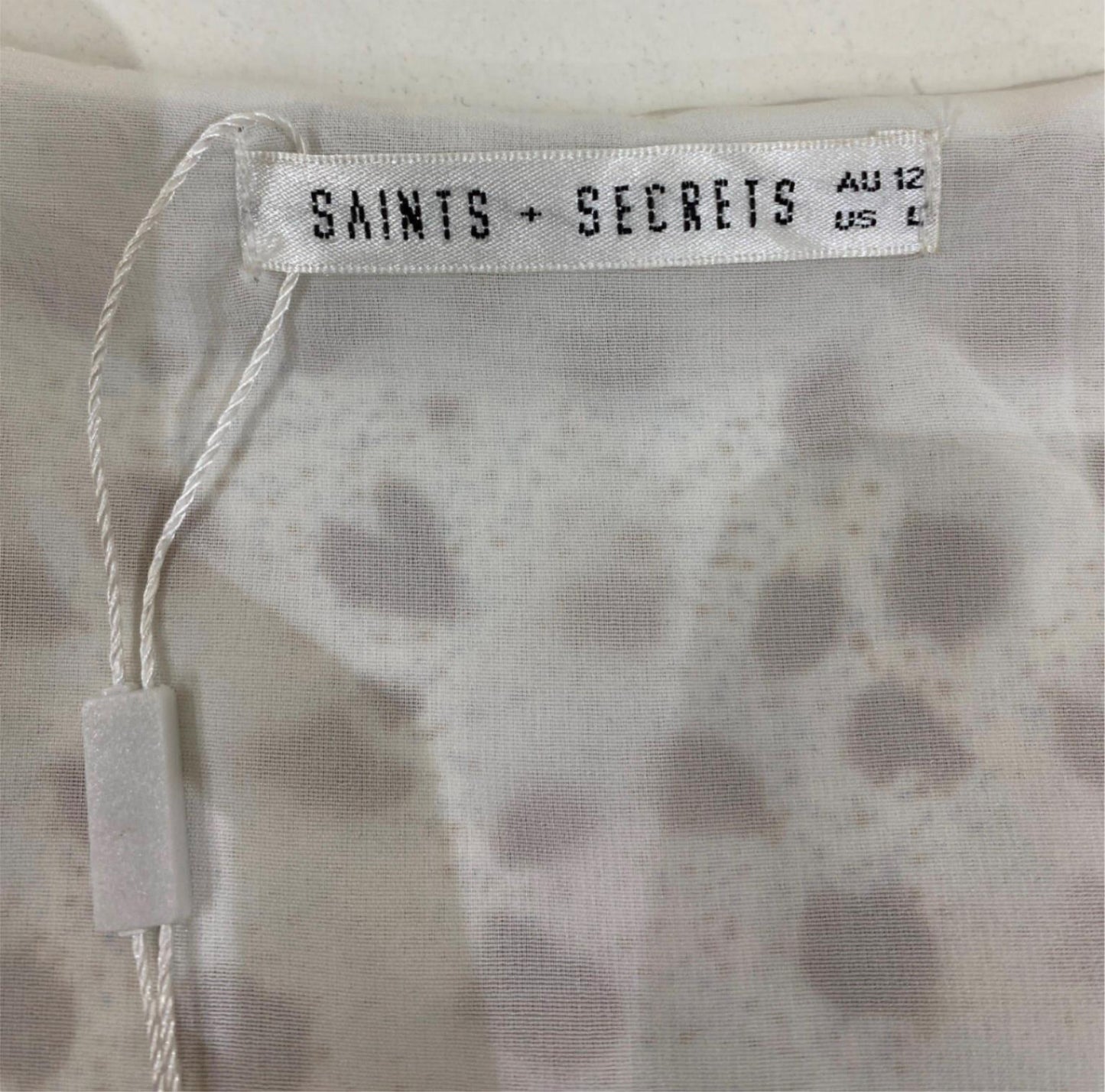 Saints Secrets Brown Dots White Mini Slip Dress Ladies Size 12 NEW