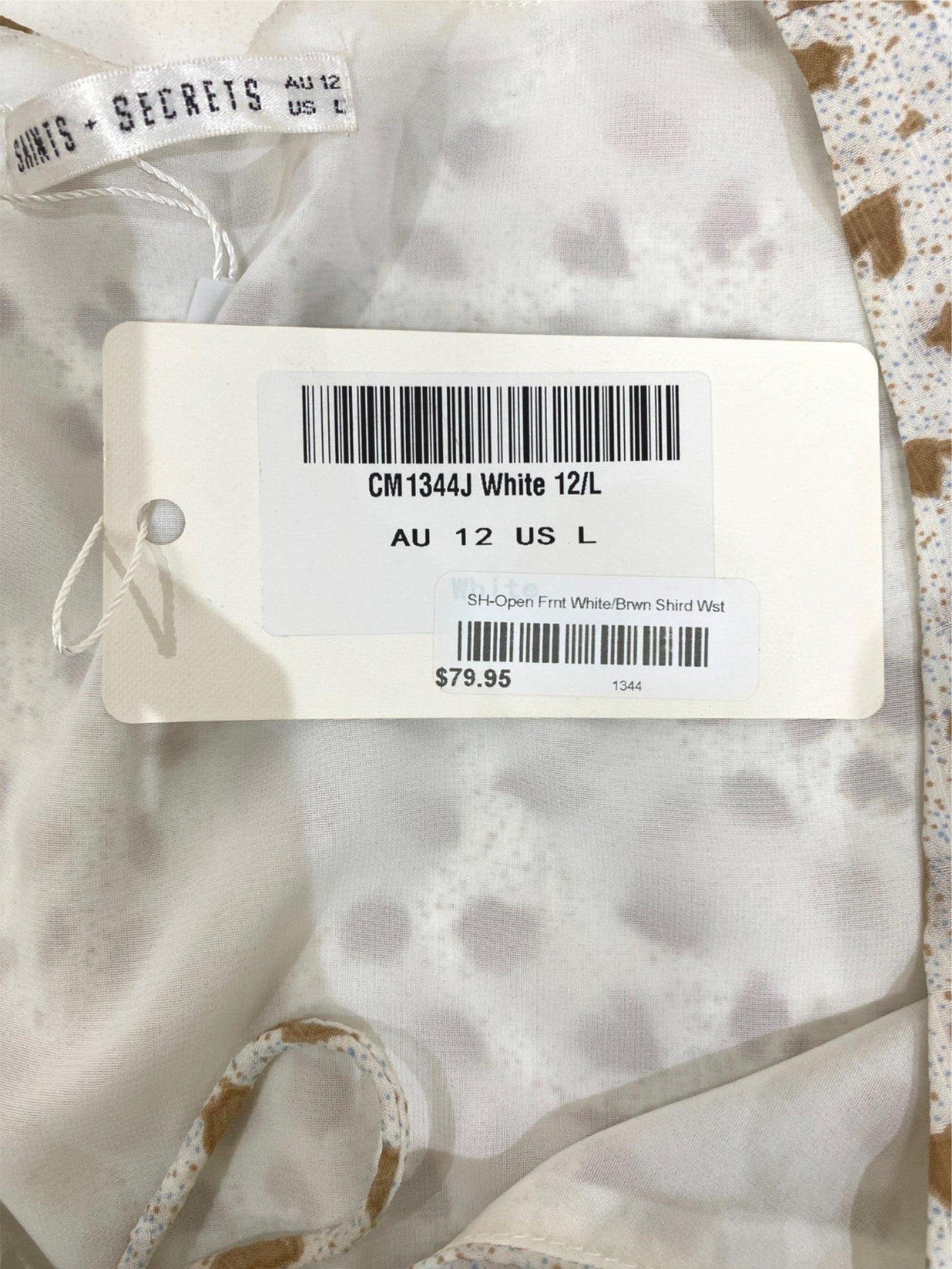 Saints Secrets Brown Dots White Mini Slip Dress Ladies Size 12 NEW