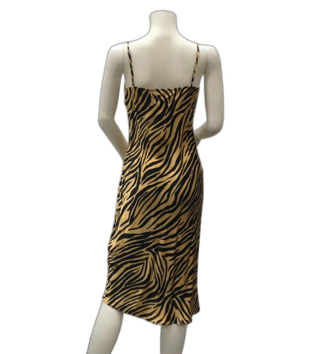 Sportsgirl Tiger Print Midi Spaghetti Strap Dress Ladies Size 6 NEW