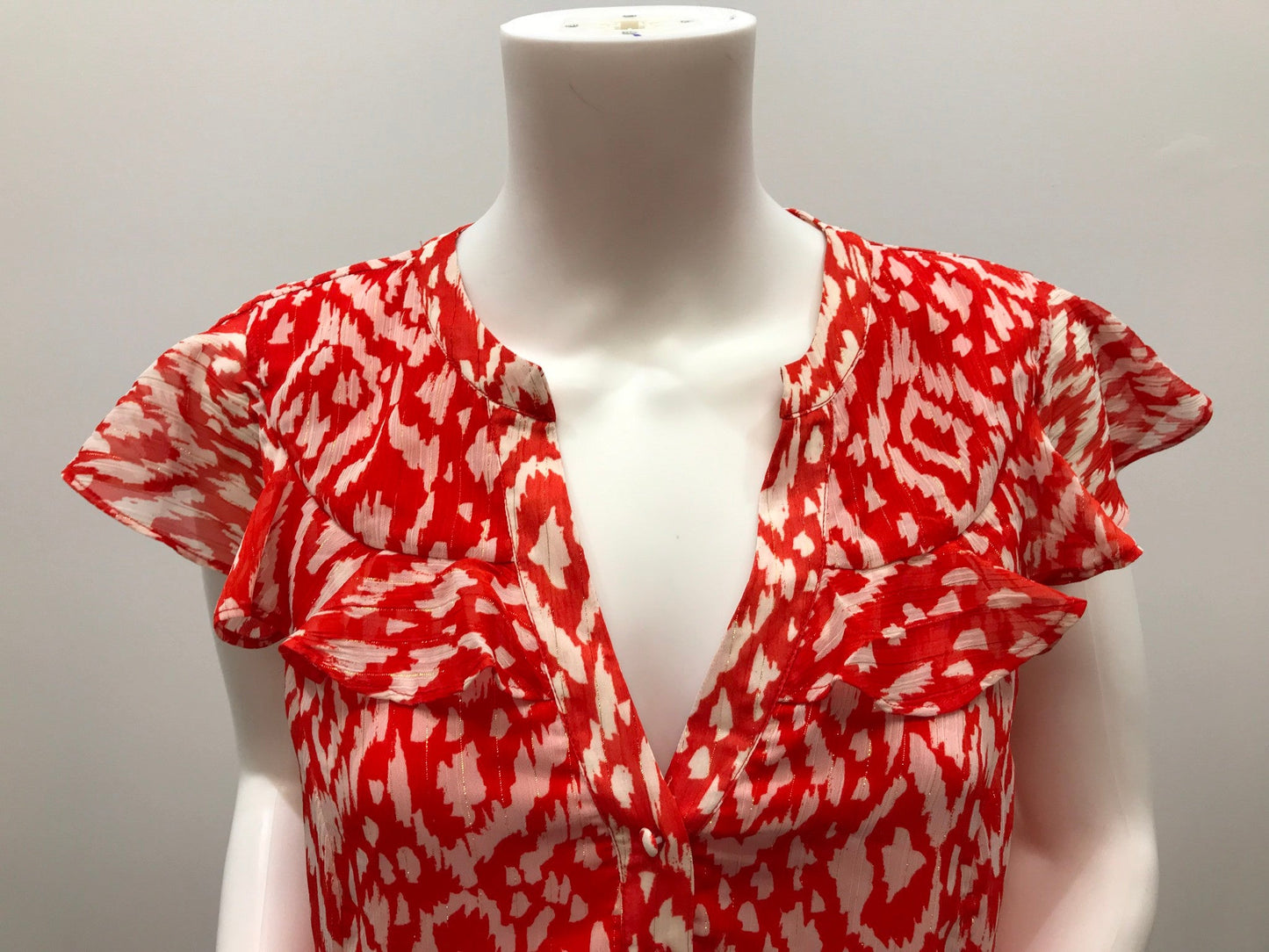 Jane Lamerton Red & White Frill Flowy Midi Dress Ladies Size 10 NEW