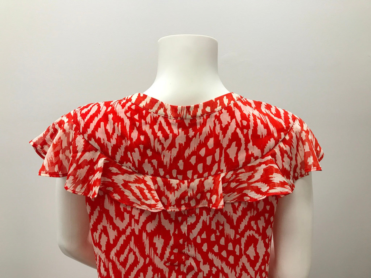 Jane Lamerton Red & White Frill Flowy Midi Dress Ladies Size 10 NEW