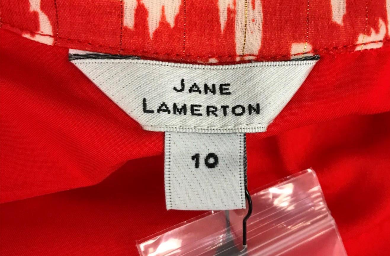 Jane Lamerton Red & White Frill Flowy Midi Dress Ladies Size 10 NEW