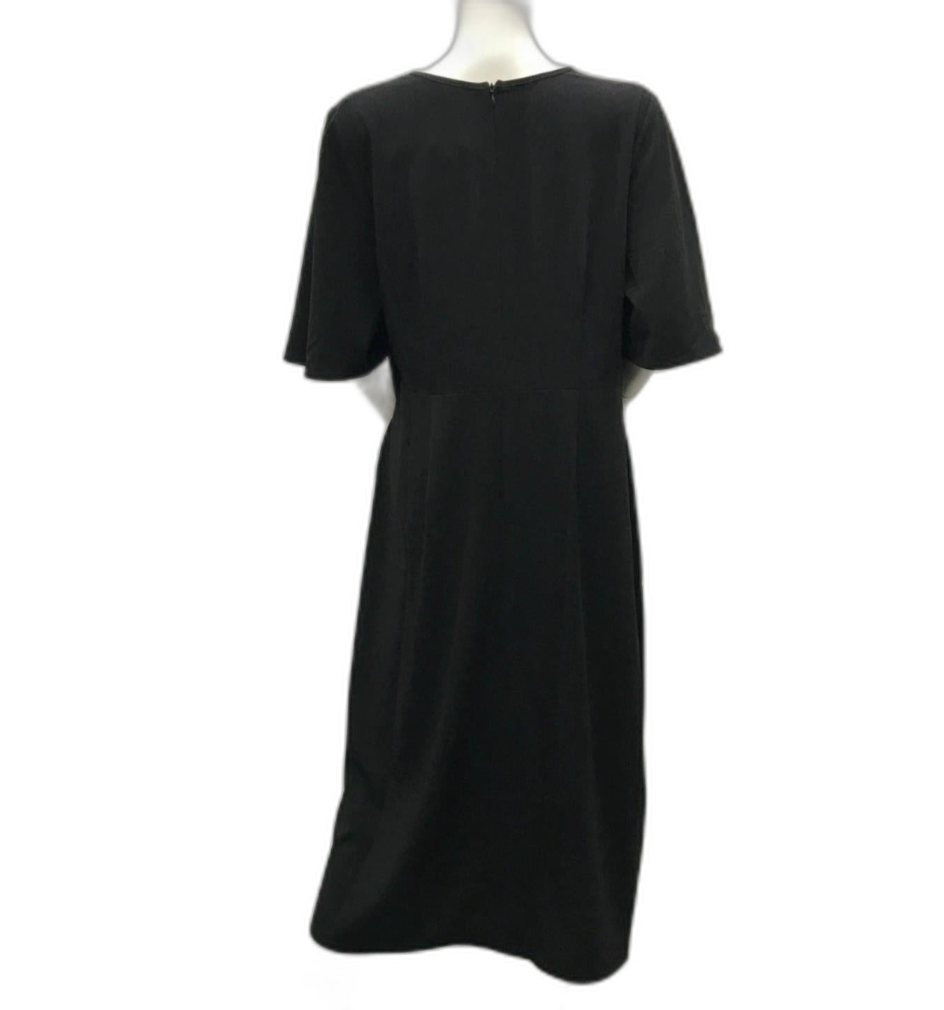 Neon Cherry Australian Made Black Zip Back Midi Dress Ladies Size Xs NEW