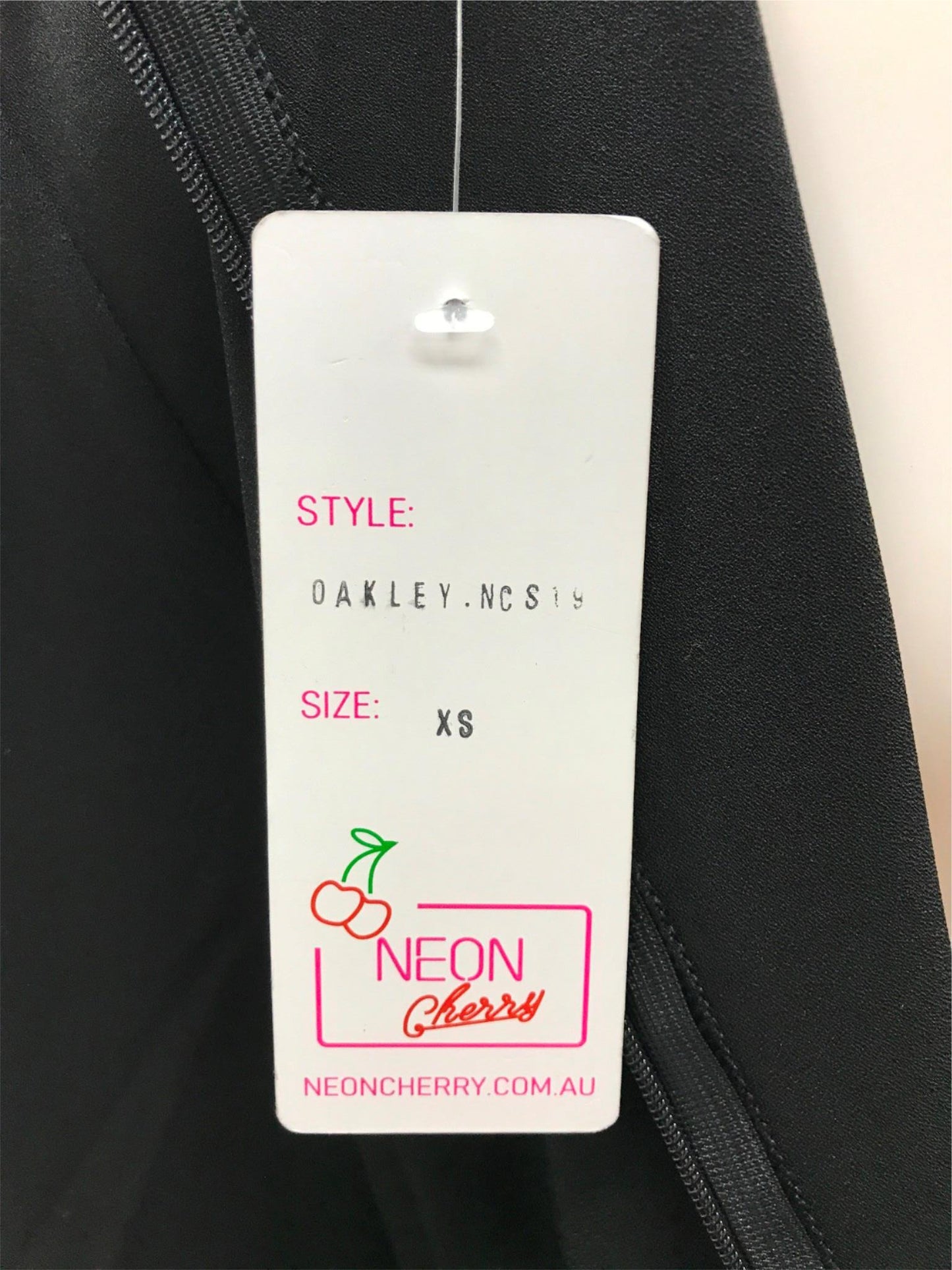 Neon Cherry Australian Made Black Zip Back Midi Dress Ladies Size Xs NEW