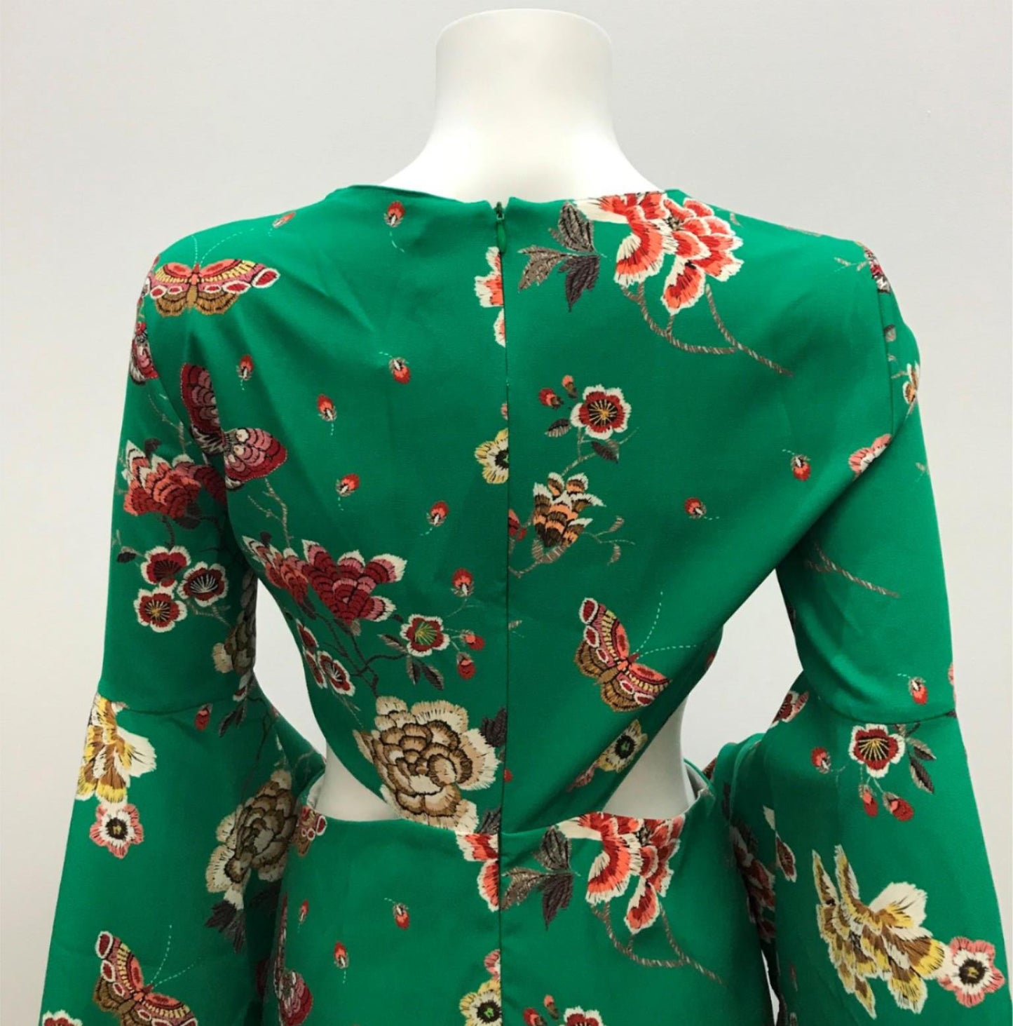 Zara Woman Green Floral Long Sleeve Mini Dress Ladies Size S NEW