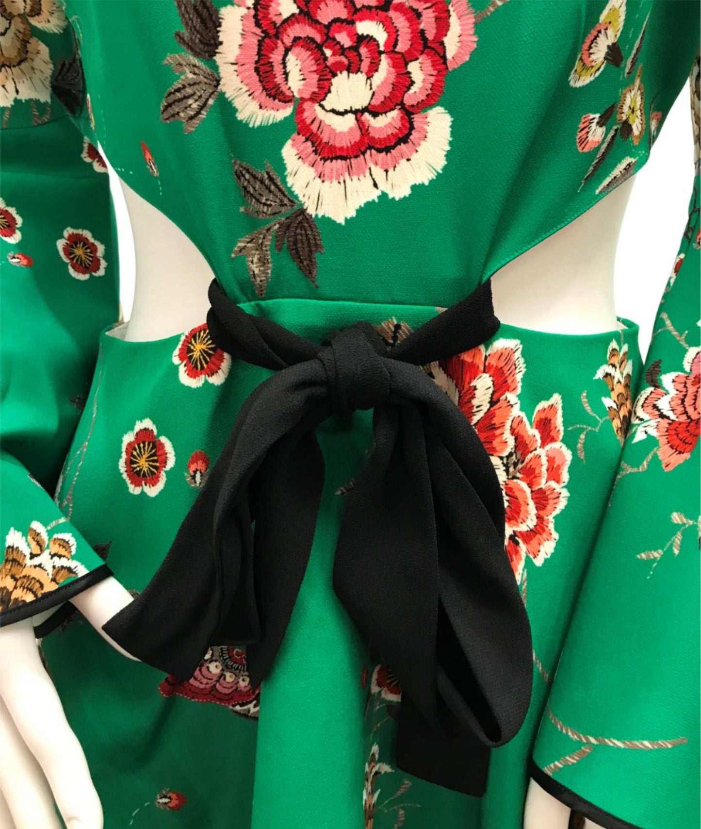 Zara Woman Green Floral Long Sleeve Mini Dress Ladies Size S NEW