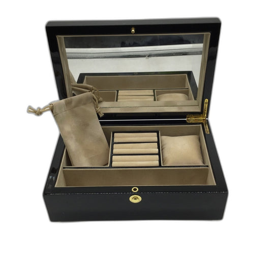 Deva Aust. Wooden 'The Kiss' Lacquer Printed Jewellery Box W/ Mirror NEW