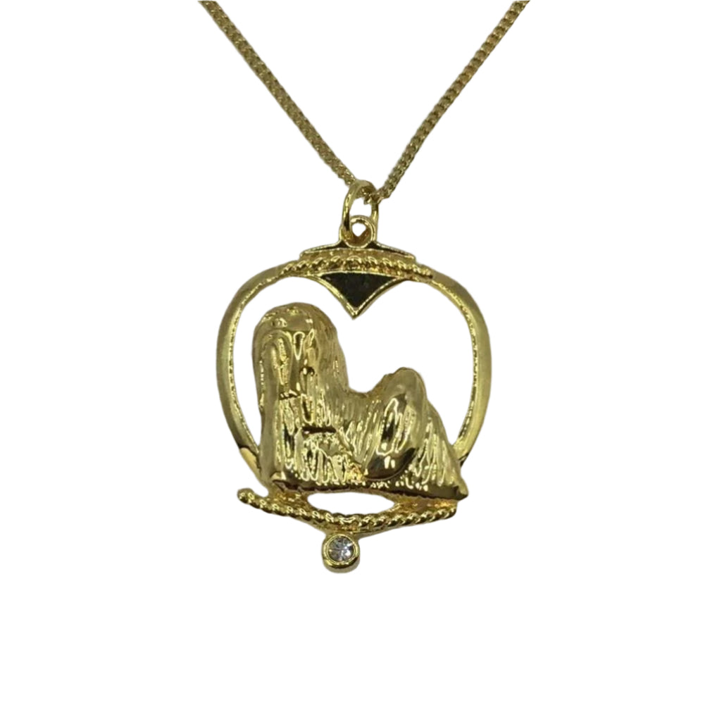 Deva Australia Jewels Of Nature 18K Gold Plated Shih Tzu Cz Pendant NEW