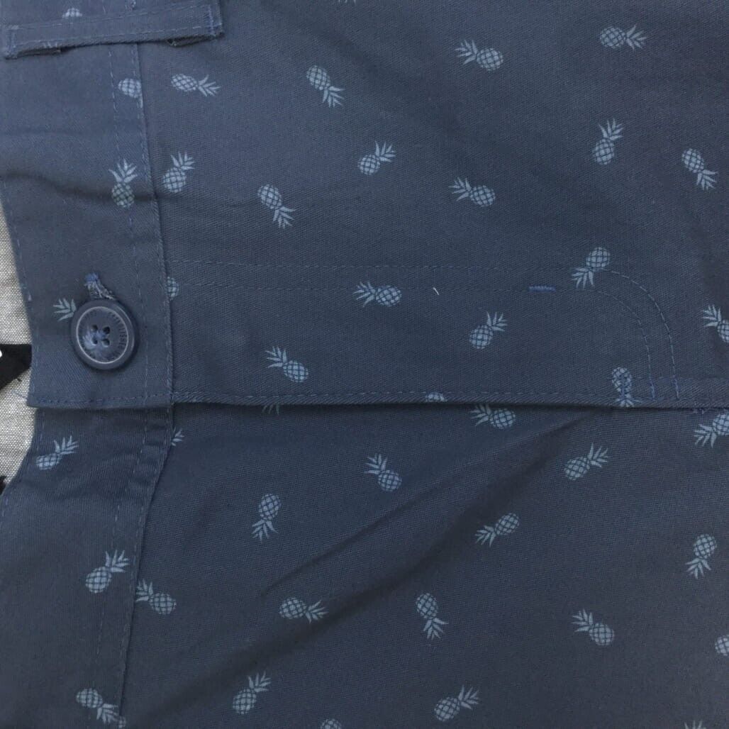 Jay Jays Chino Cotton Blend Pineapple Print Stretch Shorts Navy Mens Size 40 NEW