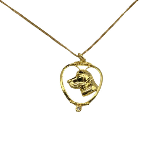 Deva Australia Jewels Of Nature 18K Gold Plated Labrador Cz Pendant NEW