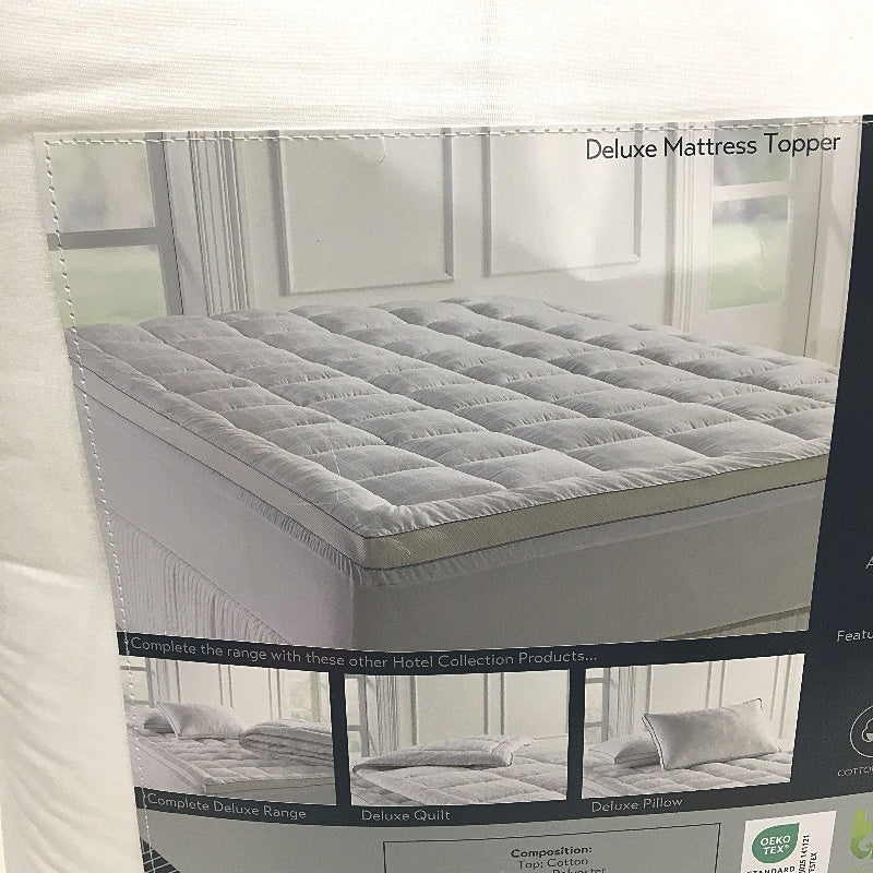 Kirkton House Deluxe 375TC Plush Fitted Skirt Mattress Topper QUEEN NEW
