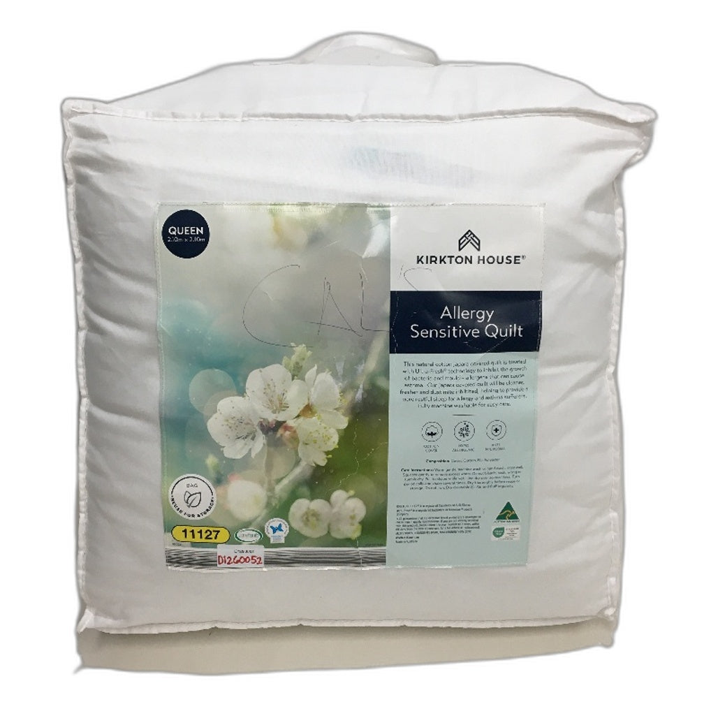 Kirkton House Allergy Sensitive Japara Quilt 2.10x2.10m QUEEN Size NEW