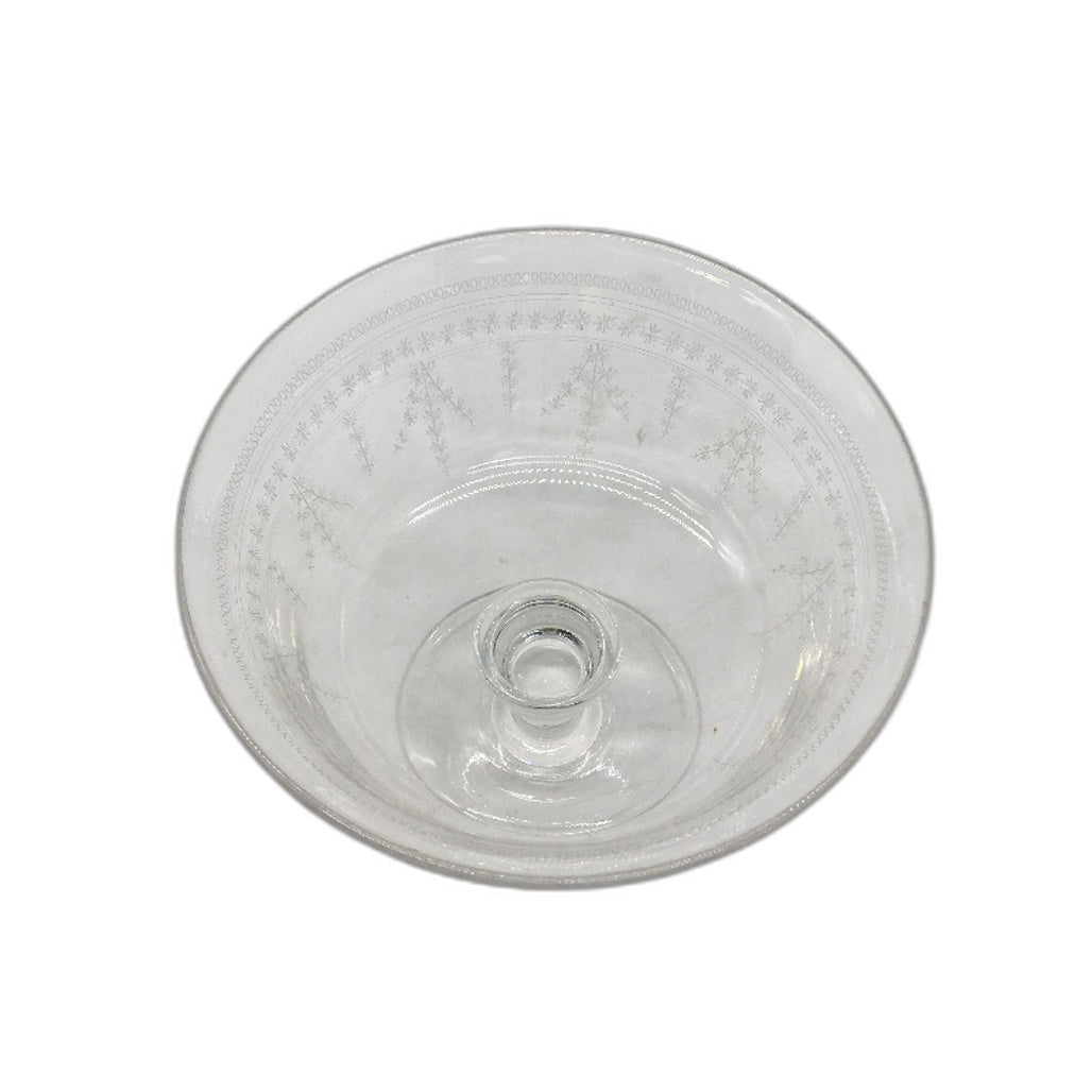 VINTAGE Stuart England Crystal Fine Etched Footed Glass Comport Bowl 20 x 16cm