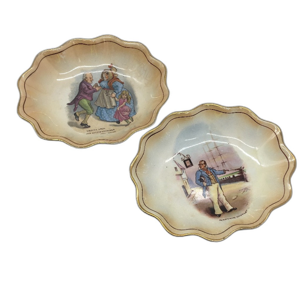 ANTIQUE Grimwades Stoke On Trent 1930s 2 Piece Hand Painted Ceramic Dishes