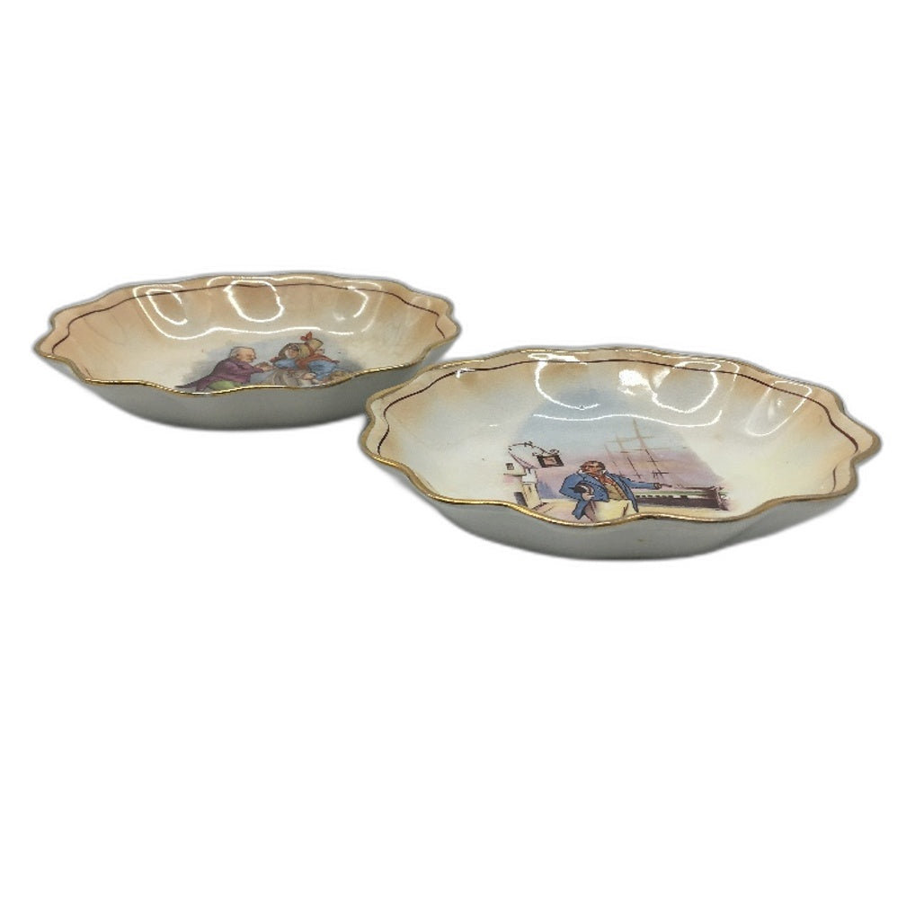 ANTIQUE Grimwades Stoke On Trent 1930s 2 Piece Hand Painted Ceramic Dishes