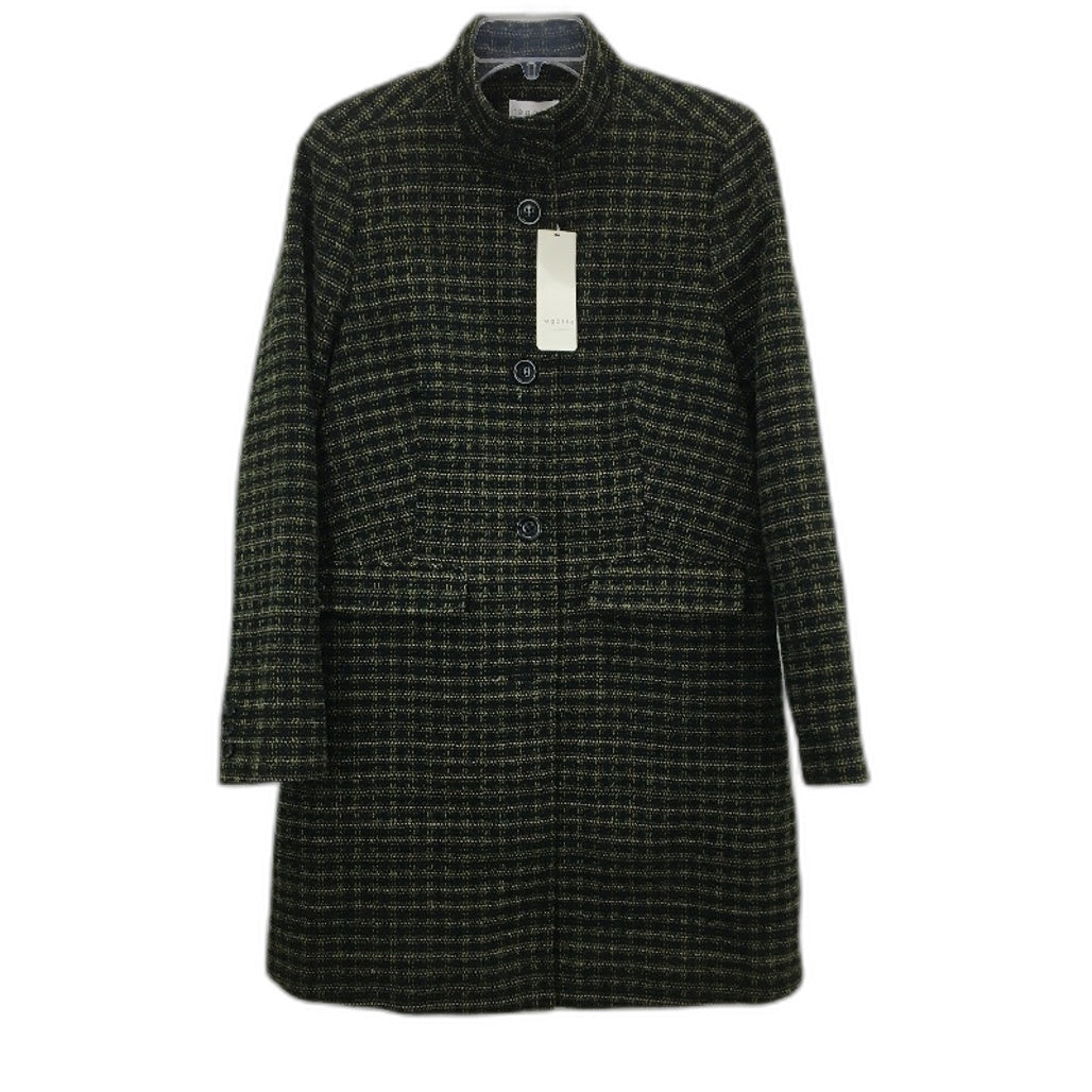 Regatta Black Green Tweed Knit Style Fully Lined Coat Ladies Size