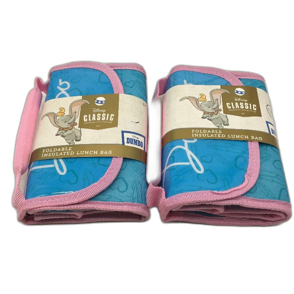 Disney Zak Set of 2 Dumbo Elephant Foldable Insulated Lunch Bags NEW