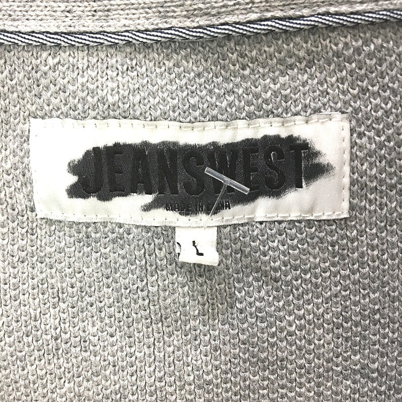 Jeanswest Grey Quarter Zip Long Sleeve Knit Style Sweater Top Mens Size L NEW