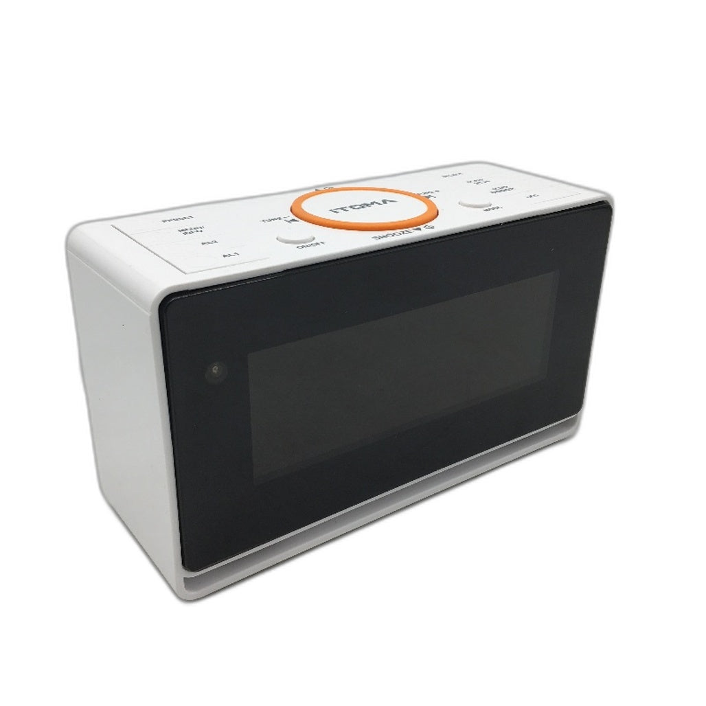 iTOMA 728 Dual Radio and Alarm Clock with LCD Display in White DEMO