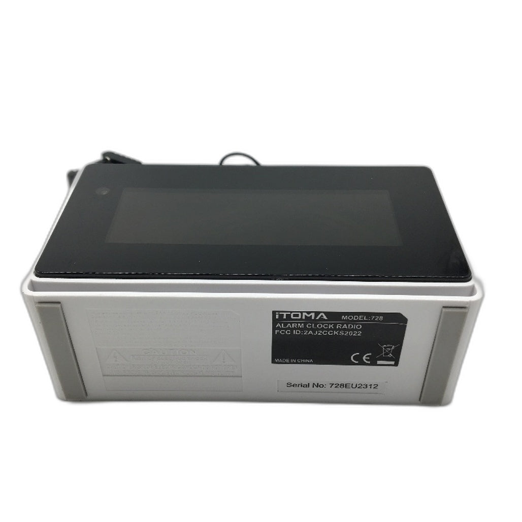 iTOMA 728 Dual Radio and Alarm Clock with LCD Display in White DEMO