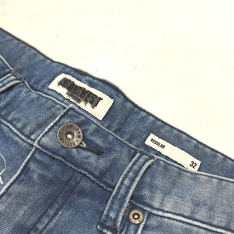 Jeanswest Mid Blue Fade Denim Cotton Regular Fit Casual Shorts Mens Size 32 NEW