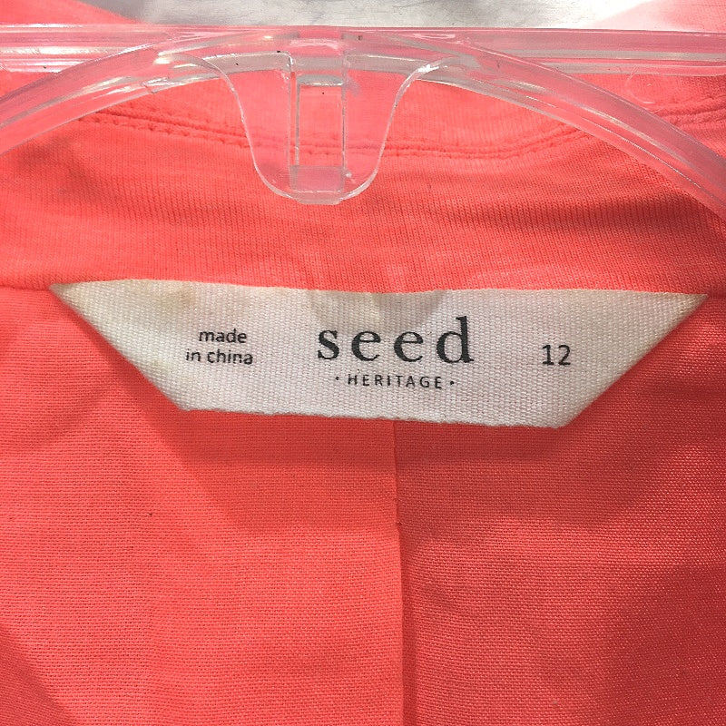 Seed Neon Orange Soft Jersey Blazer Style Fully Lined Jacket Ladies Size 10