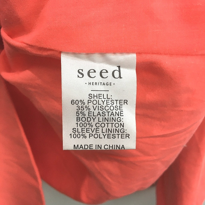 Seed Neon Orange Soft Jersey Blazer Style Fully Lined Jacket Ladies Size 10