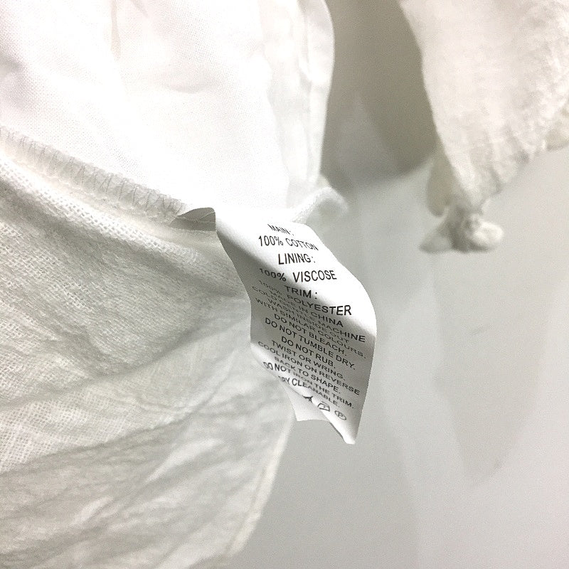 Jeanswest White 100% Cotton 3/4 Sleeve Tie Up Neck Top Ladies Size 10 NEW