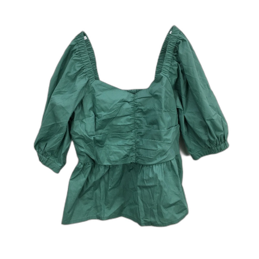 Jeanswest Palace Green Ruched Feature Cropped Swing Top Ladies Size 10 NEW