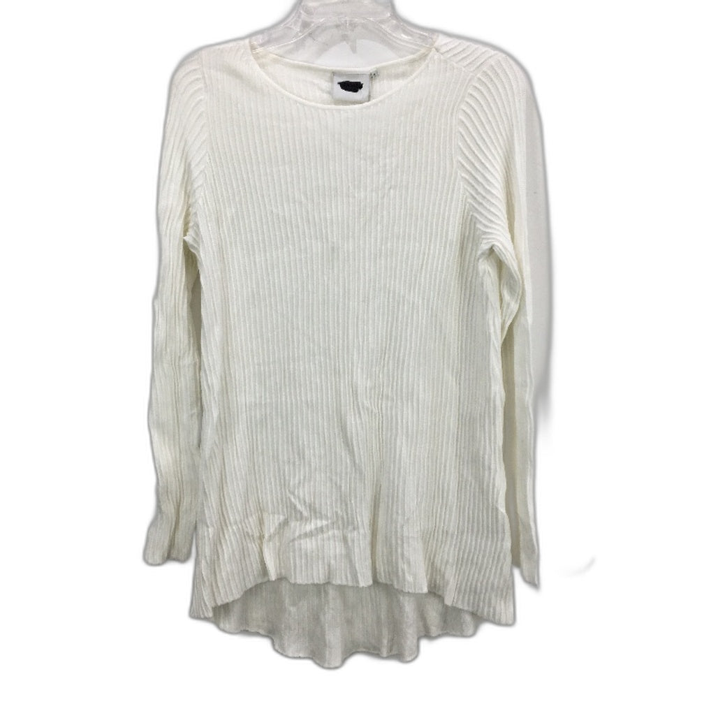 Jeanswest White Knit Ribbed Style Long Sleeve Tunic Top Ladies Size Small NEW
