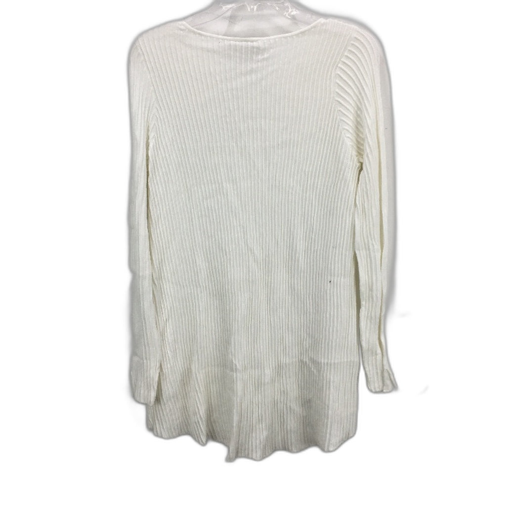 Jeanswest White Knit Ribbed Style Long Sleeve Tunic Top Ladies Size Small NEW