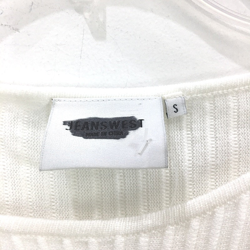 Jeanswest White Knit Ribbed Style Long Sleeve Tunic Top Ladies Size Small NEW