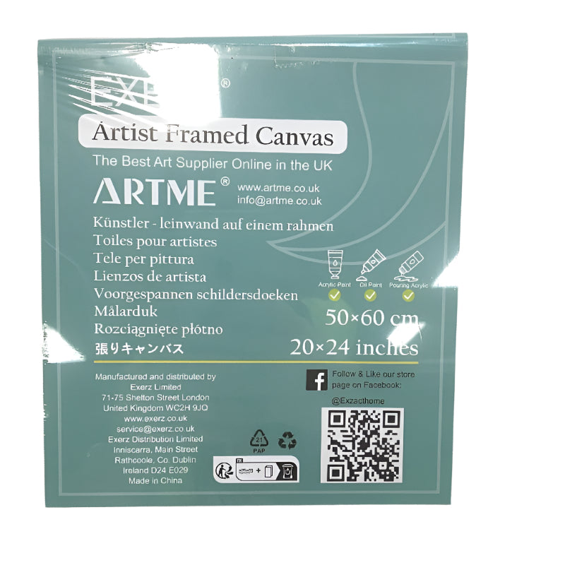 EXERZ 4 Piece 50x60cm Artist Framed Triple Primed Weight Cotton Canvas NEW