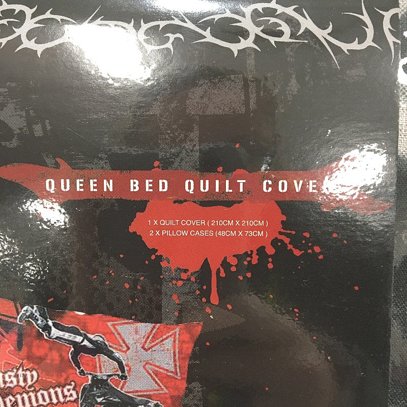Caprice Crusty Demons Motorbike Quilt Cover Set with 2 Pillowcases QUEEN NEW