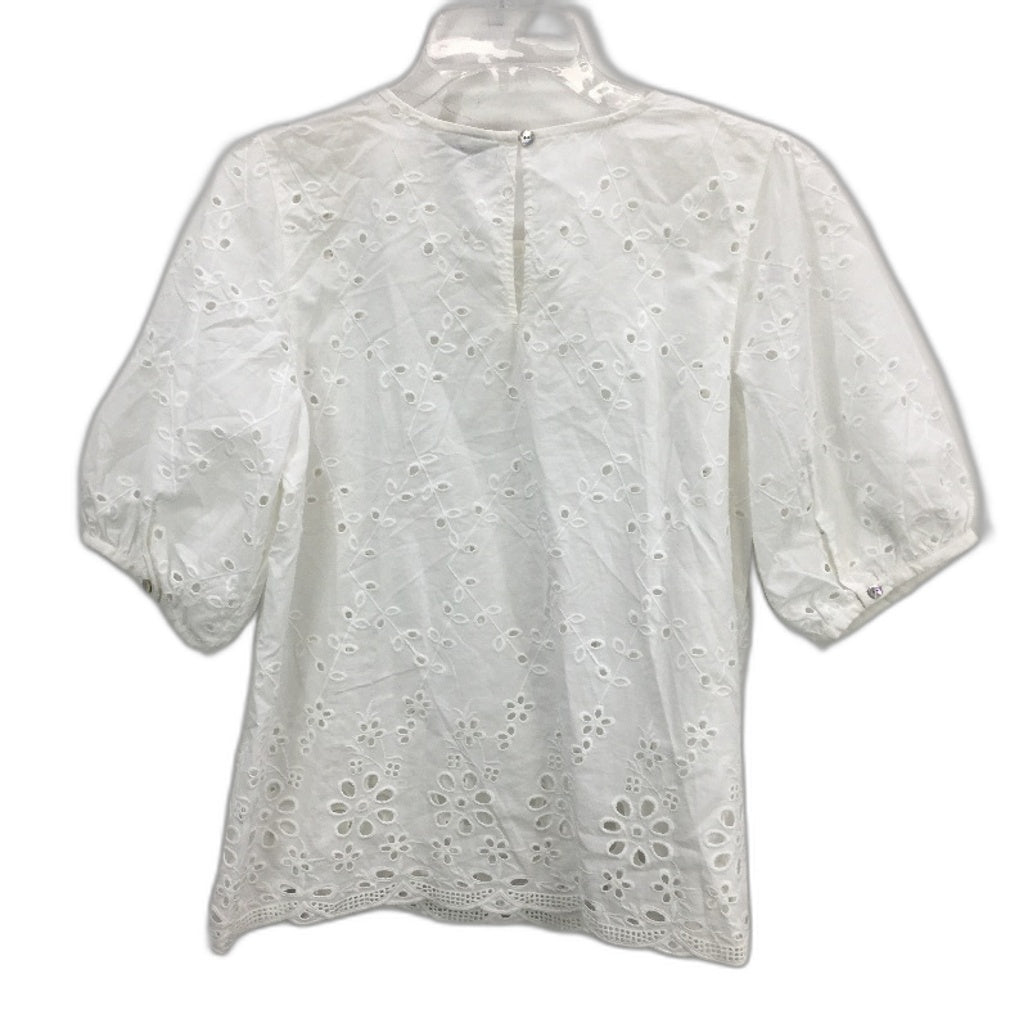 Jeanswest White 100% Cotton Short Sleeve Eyelet Embroidery Top Ladies Sz 10 NEW