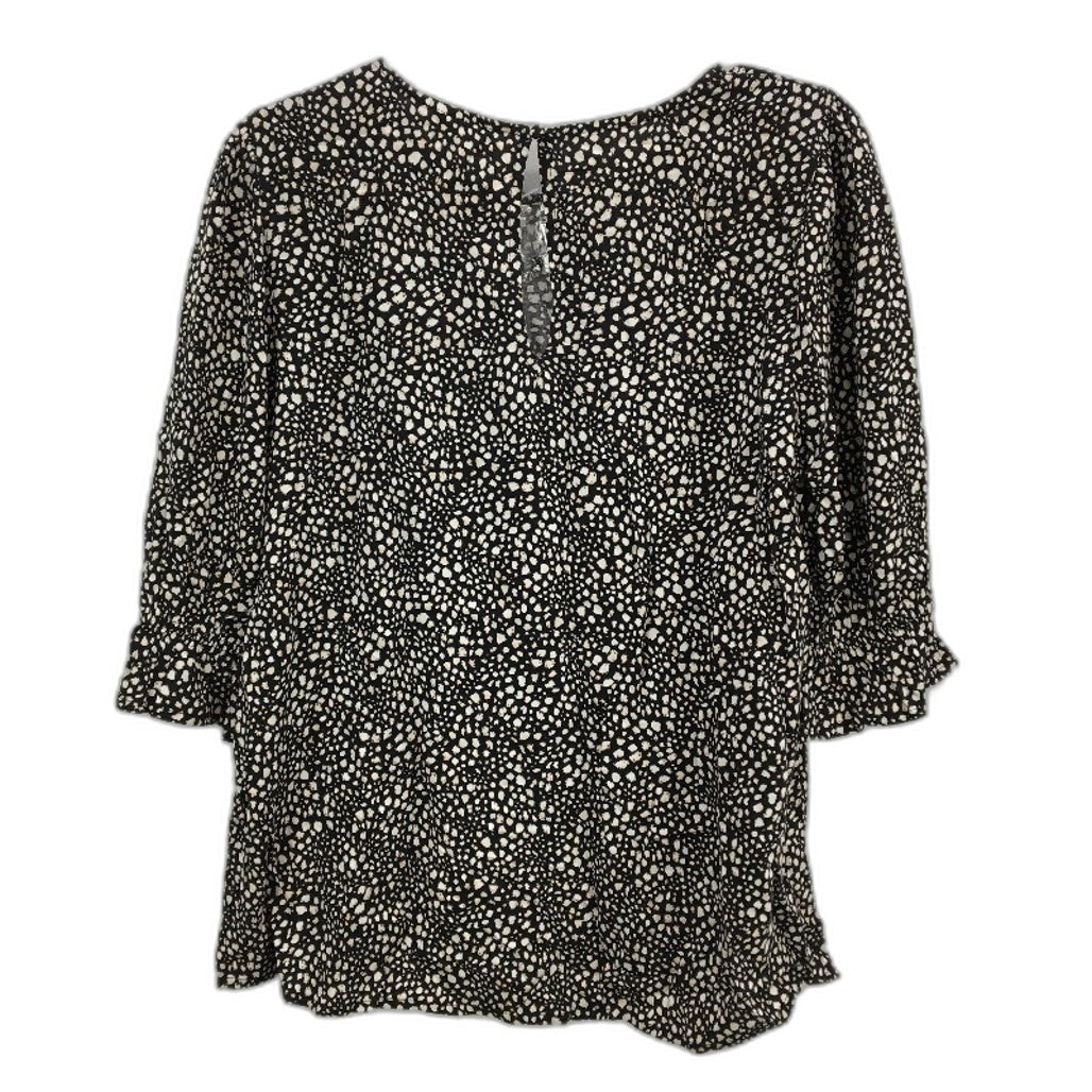 Jeanswest Black Abstract Spotted 3/4 Sleeve Blouse Top Ladies Size 10 NEW